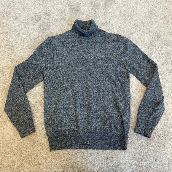 TOPMAN gray knit long sleeve turtleneck sweater Sz M - Picture 8 of 8